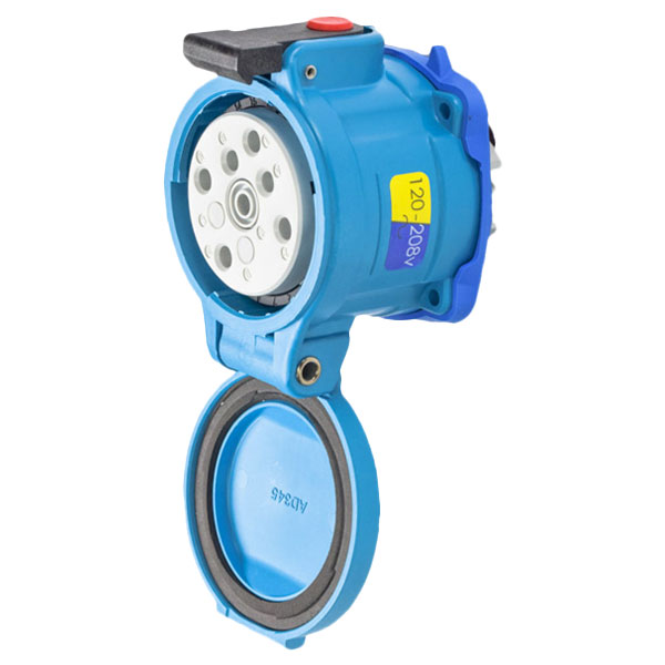 33-34167-972 - DS30 RECEPTACLE POLY BLUE SIZE 3 TYPE 3R 3P+N+G 30A 120/208 VAC 60 Hz +2 AUX